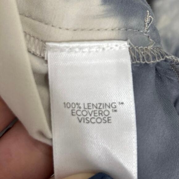 J Jill Pure Jill Blue White Tie Dye Print V Neck Longline Tunic Blouse Top XL - Picture 12 of 13